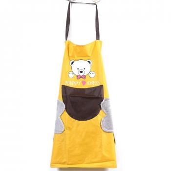 Babero para Cocinar Mujer, Oso Cartoon, 100% Poliéster