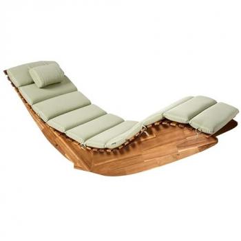 Cuscino Verde Chiaro Lettino a Dondolo in Legno Acacia