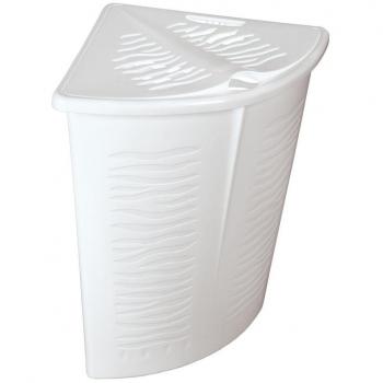 Panier à linge d'angle en plastique blanc 45l Zebra