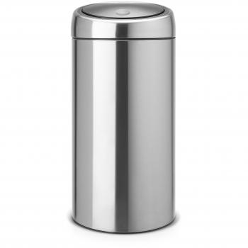 Doppia pattumiera in acciaio inox satinato Brabantia, due scomparti di 20 litri ciascuno, anti impronte digitali