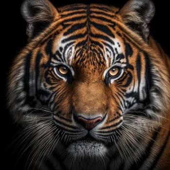 Tableau Zoom Tigre 90x90 cm en Verre CEANOTHE