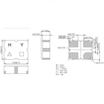 1575.42 MHz SMD Saw Filter TA0285A 2.5x2.0 mm