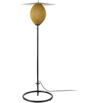 Gubi Satellite : Lampadaire jardin 128 cm Noir et Moutarde