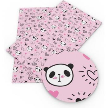 Panda en Tissu 20*34 cm – Boucles d’Oreilles et Cheveux