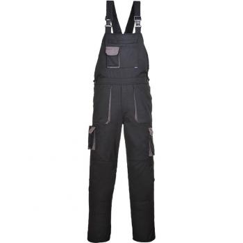 Portwest TX12 Mono de Trabajo con Peto y Tirantes Hombre Texo Contraste Negro Alto, XXL – “Confort Profesional”