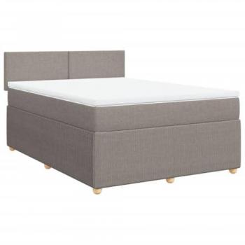 Taupe Boxspringbett mit Matratze 160x200 cm