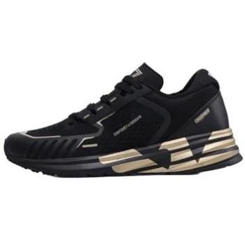 EA7 Zapatillas Casual Negro con Detalles Dorados