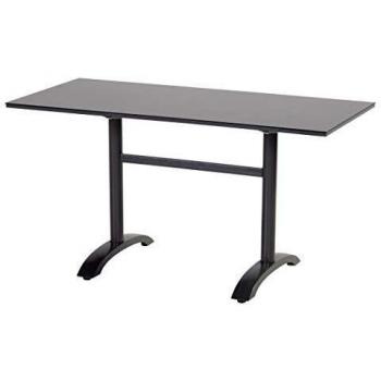 Sophie Bistro design pliable Table en aluminium et HPL anthracite 138x68 HAME