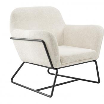 Ivory Boucle Charles Armchair