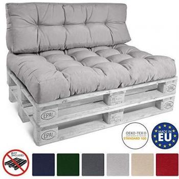 Beautissu Cuscino Eco Style Schienale Divano 120x40x10-20 cm Grigio Chiaro