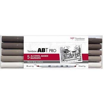 Tombow ABT PRO Marqueur set de 5 gris chaud