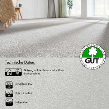 Andiamo Teppichboden Ines Uni Farben, 8,5 mm Höhe, grau