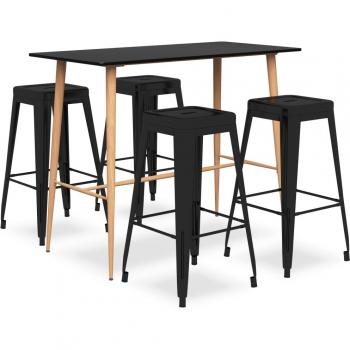 Black 5 Piece Bar Set by vidaXL