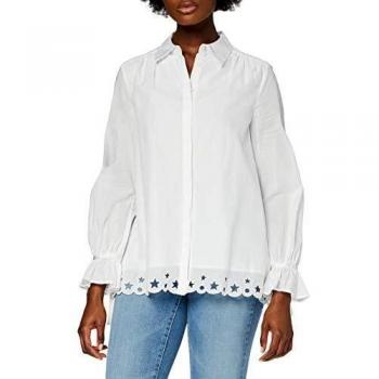 Tommy Hilfiger Women's Hayette LS Blouse, White, UK Size 10 (Manufacture Size: 8)