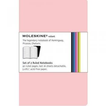 Volant Pautado Moleskine Rosa Pack 2 unidades, 96 Folhas, Ultimas 16 Folhas Destacaveis, 13x21cm