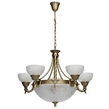 Lustre Suspension Laiton MW-Light 317011708 – Forme Coupole, 8x40W E27, design rustique