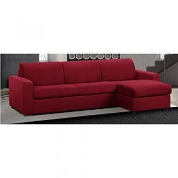 Canapé d’angle réversible Italian Spirit Master Couchage 140 cm, matelas 18 cm polyuréthane rouge