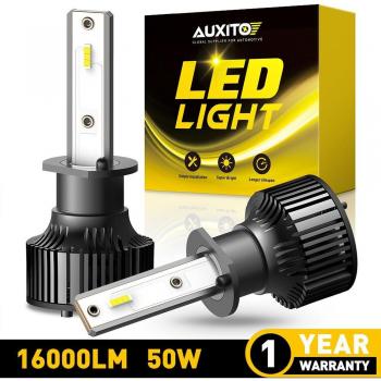 AUXITO faros delanteros LED 12V, H1/H4/9003/H7/H8/H11/9005/HB3/9006/HB4, 6000K, blanco, juego de 2