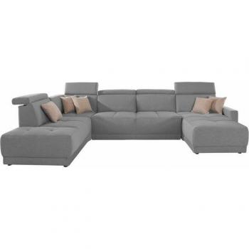 Wohnlandschaft DOMO COLLECTION Ava, Federkern, grau