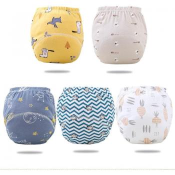Culottes d'entraînement lavables en coton pour bébé, 6 pièces, avec poches pour filles et garçons
