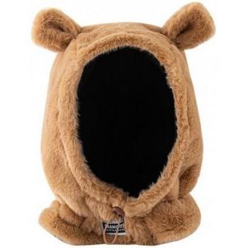 Windproof Cashmere Bear Ears Hat with Neck Warmer for Women