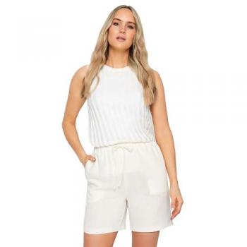Tall White Linen Hip‑High Shorts