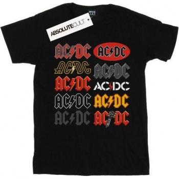 AC/DC Heren T-shirt met Diverse Logo's L Zwart