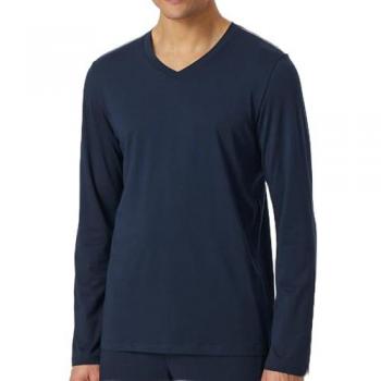 Langarm Pyjama-Shirt nachtblau