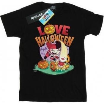 Damen Baumwoll T-Shirt „Harley Quinn Love Halloween“ – Boyfriend-Style