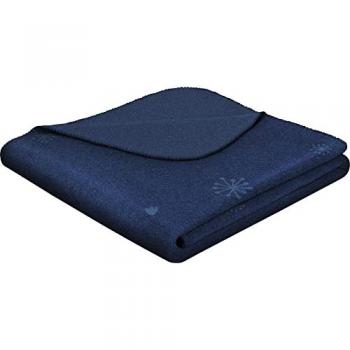 Wohndecke BIEDERLACK Recover Bloom, blau, B:150cm L:200cm, Polyester, Baumwolle, Wohndecken, aus hochwertigen Recycling-Garnen