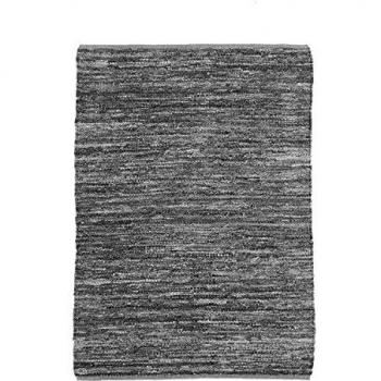 Tappeto di Cuoio Intrecciato Grigio Chiaro – 120x170 cm – Stile Classico