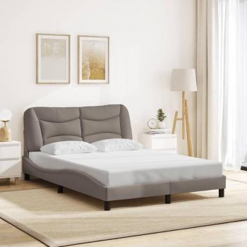 Cadre de lit moderne taupe 140x190 cm en tissu