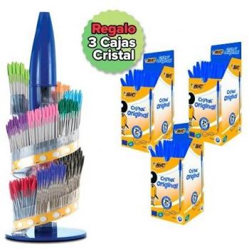 Presentador de 770 bolígrafos BIC Cristal con incluye 150 unidades adicionales de bolígrafos BIC Cristal sin colección