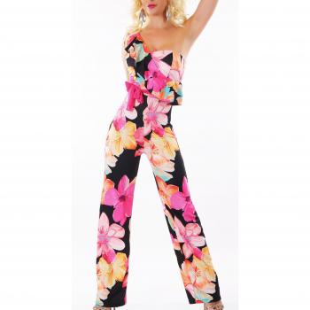 S‑Größe Flower‑Power‑Jacke‑Jumpsuit im One‑Side-Design