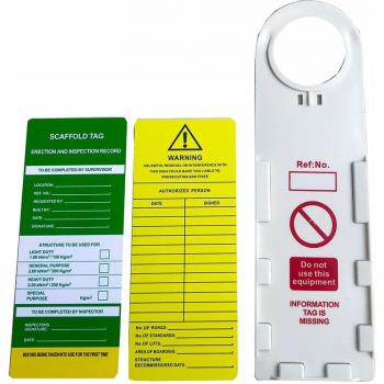 Carte d'inspection de sécurité pour échafaudages