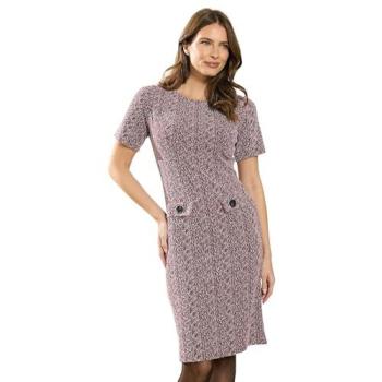 M&Co Women’s Jacquard Midi Dress (Wine) – Size 12