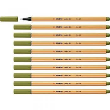 STABILO point 88 10er Pack Fineliner schlammgrün