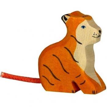 Sitzender Holztiger – Tierfigur 80138
