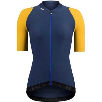 Women's Etxeondo Summum Short Sleeve Jersey, Petrol/Mustard, Size S
