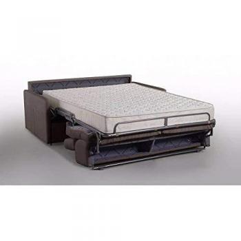 Canapé Lit Montmartre Microfibre Marron 160 cm (Matelas 18 cm, Sommier Lattes) – Renatonisi