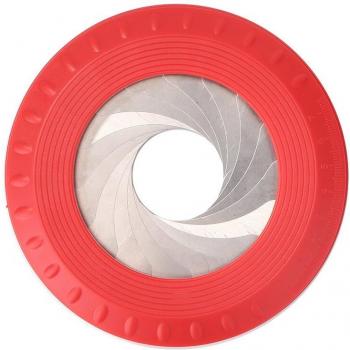 Stainless Steel Drafting Compass with Measurement Template (Red)