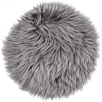 Cuscino rotondo in pelliccia per sedia Bergen 35 cm grigio