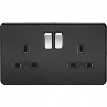 Knightsbridge SFR9000MB Screwless 13A 2G DP Switched Socket