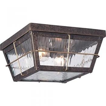 Netlighting Cortland 2 Light Outdoor Flush Mount Imperial Bronze Finish E27
