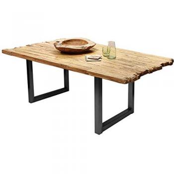 Recycelter Holz Esstisch, 200 cm x 100 cm, natur, Bruchkante