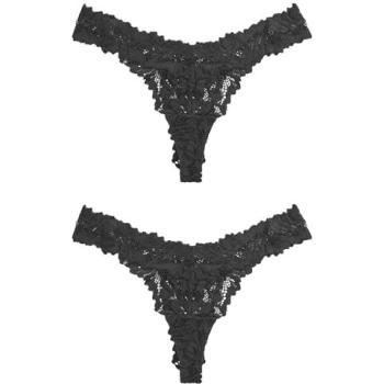 Dual Pack Black Lace Thongs – Supreme Comfort