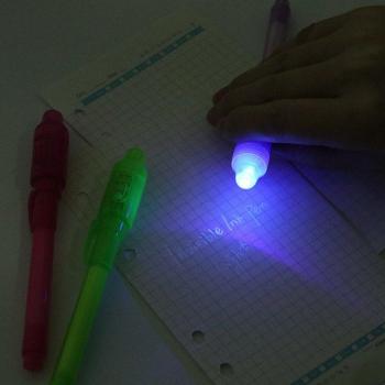 2-in-1 Magic LED Pen with UV Light and Stationery Ink