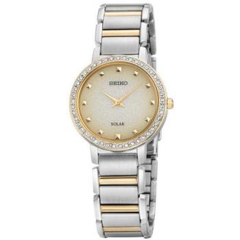 Seiko Caprice Classic Women's Solar Powered Watch in Silver and Ivory (SUP448P1)