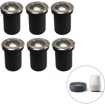 Deluxe 6‑Set Smart Ground Spotlights, WiFi & GU10