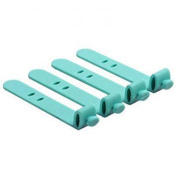 Enrollador de Cable de Silicona con Velcro 4 Uds
